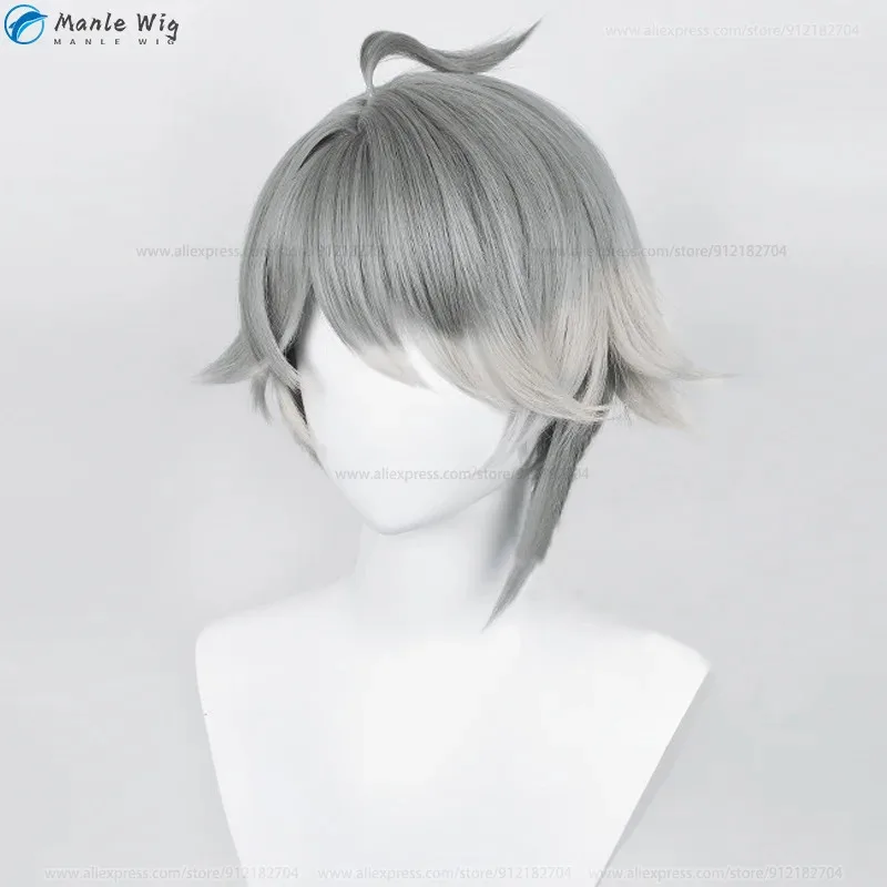Juego Cosplay Sumeru Al Haitham Cosplay peluca gris Haitham pelucas pelo resistente al calor Anime Cosplay pelucas + gorro de peluca