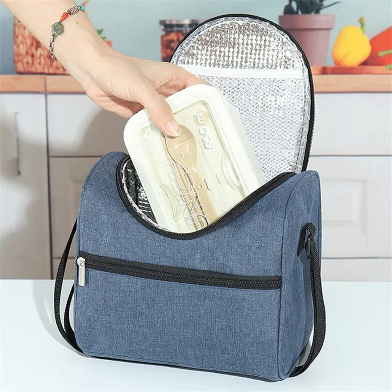 Large Capacity Lunch Bags Square Thermal Portable Cooler Bag Insulated Food Bags for Work School Picnic Bento Bags with Zipper