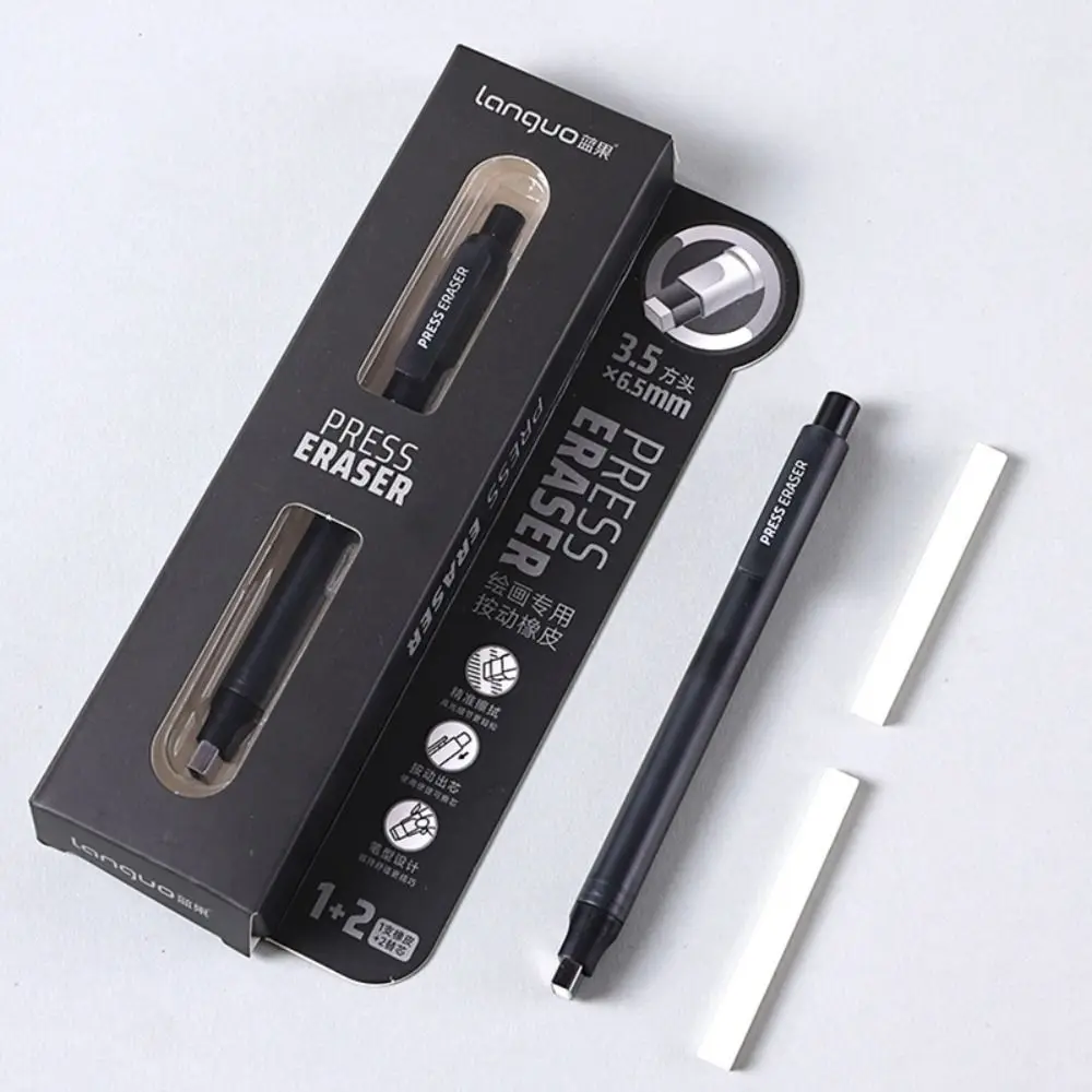 Professional Refillable Press Eraser Set No Debris Press Mechanism Eraser Pen Correction Rubber Pencil Correction