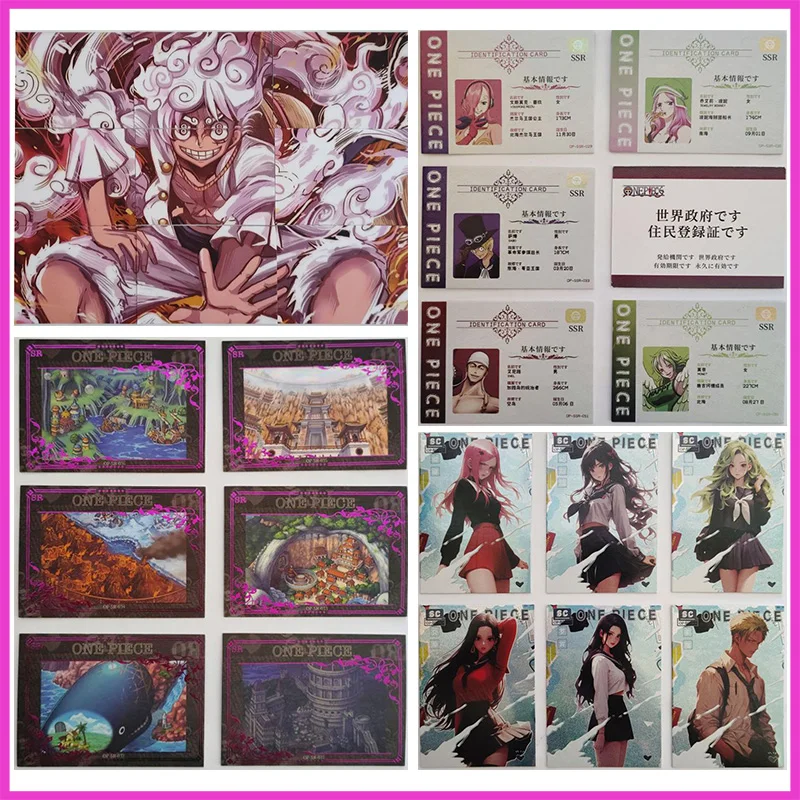 

Anime ONE PIECE Rare SR SSR SC Refraction Foil Luffy Sanji Robin Hancock Sugar Toys for boys Collectible Cards Birthday Present