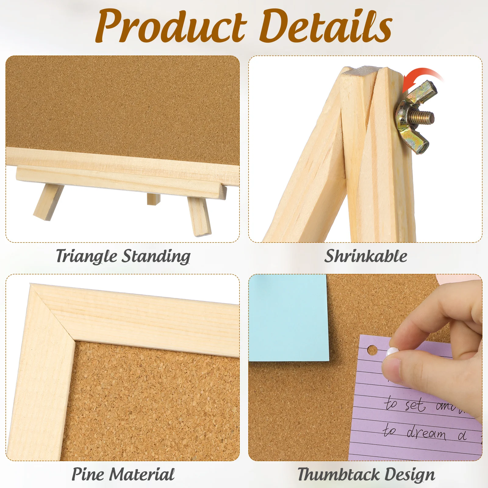 لوحة إعلانات الفلين أنيقة طويلة الأمد تستخدم على الحائط لوحة مذكرة قابلة للتركيب على الحائط للمنزل والمكتب والمدرسة أداة تعليمية فكرة هدية #2