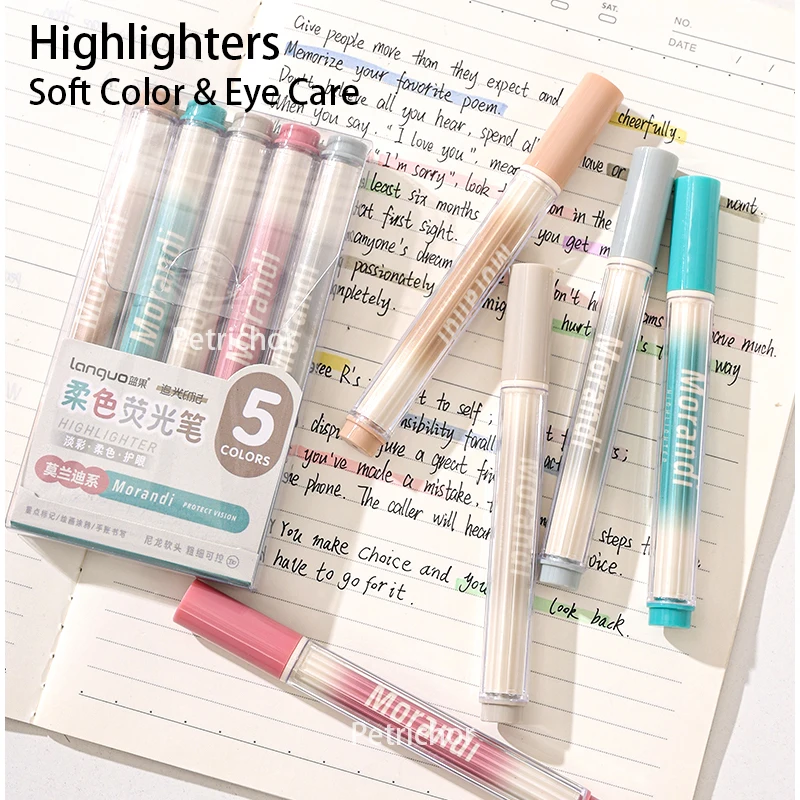 

5/10/20 pcs Sparkling Highlighters 4mm Soft Nylon Tip Art Markers for Drawing Doodling & Journaling