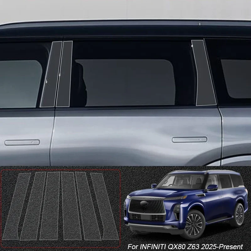 

For INFINITI QX50 J55 QX55 QX60 L50 L51 QX80 Q50 B Pillars TPU Car Protective Film Auto Window Body Paint Sticker Accessories