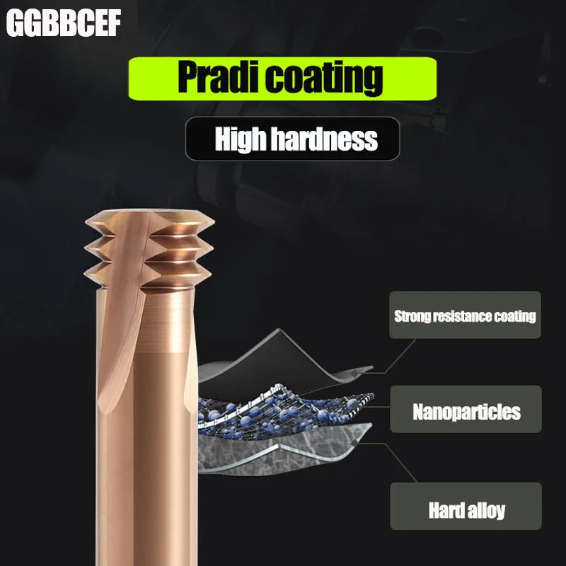 Imagem -02 - Ferramenta de Usinagem Cnc Moinho de Rosca Revestido Carboneto Sólido Dentes m3 m4 m5 m6 m8 M10 M12 M16 Aço Aço Inoxidável Alumínio