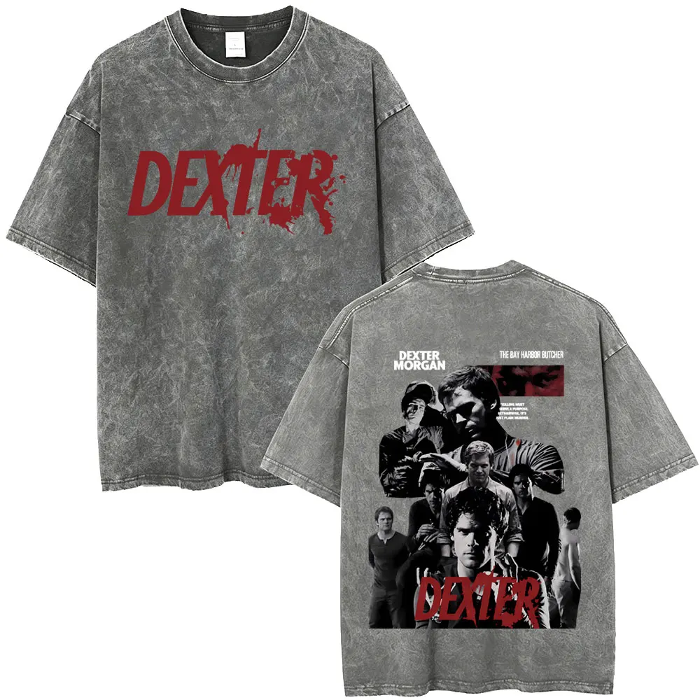 Dexter Morgan Harry's Code Vintage Washed T-Shirts Herren Damen Kleidung Lässige Oversize T-Shirts Retro Gothic Baumwoll-T-Shirt – Detail 3