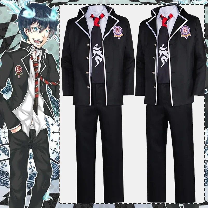 

КосплейАниме Ao no Exorcist Okumura Rin Косплей Костюм Черная Школьная Форма Пальто Рубашка Галстук Брюки Полный Комплект Взрослых Мужчин Хэллоуин P