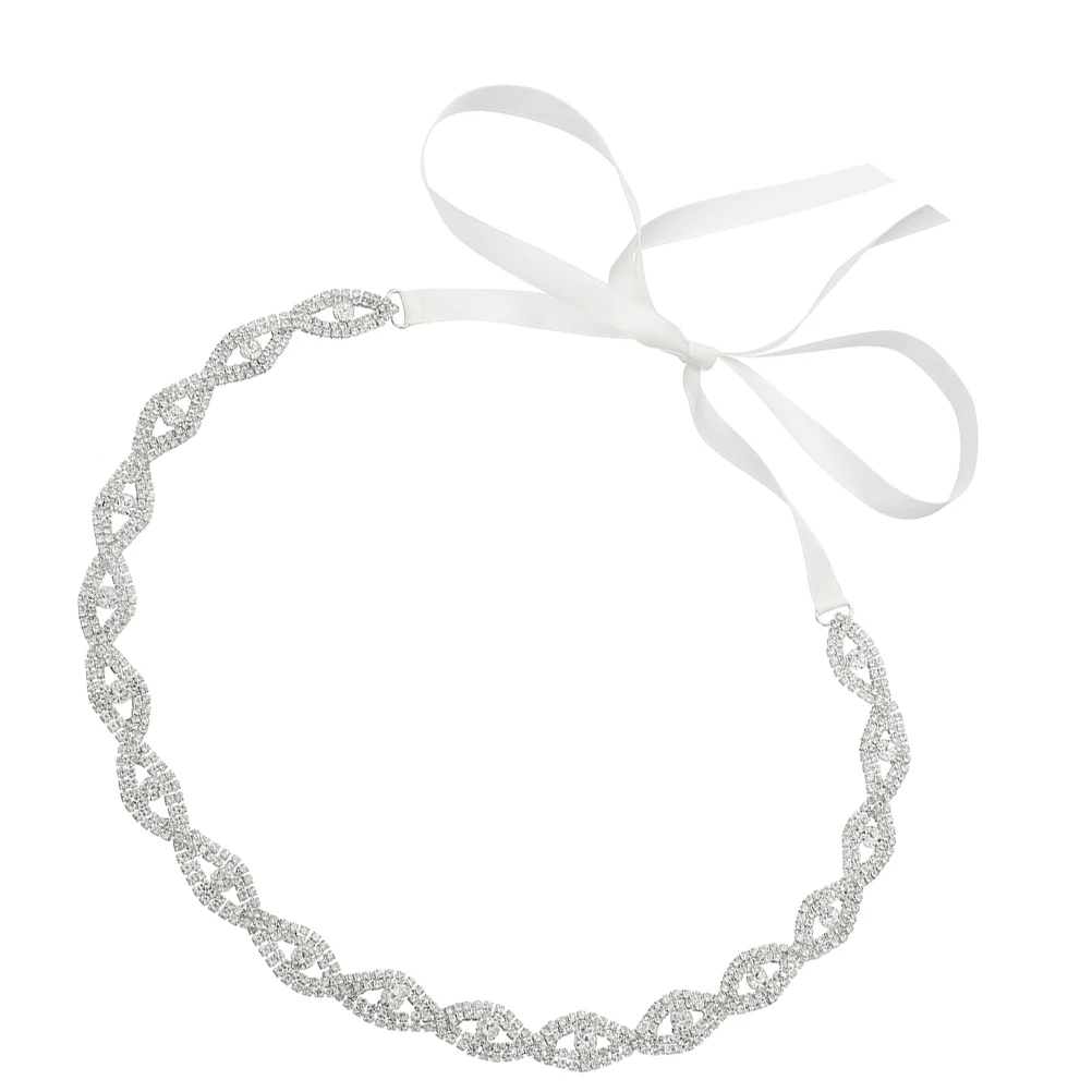 

Crystal Woven Bridal Belt Wedding Waistband Hollow-Out Cross Design Dress Accessory For Bridesmaid Party Formal Occasions Belt