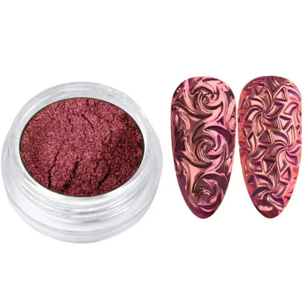 1 doos Kameleon Groen Chroom Nagelpoeder Color-Shift Magische Spiegel Nail Glitter Pigment Manicure Wrijven Stof Gel Polish decoratio