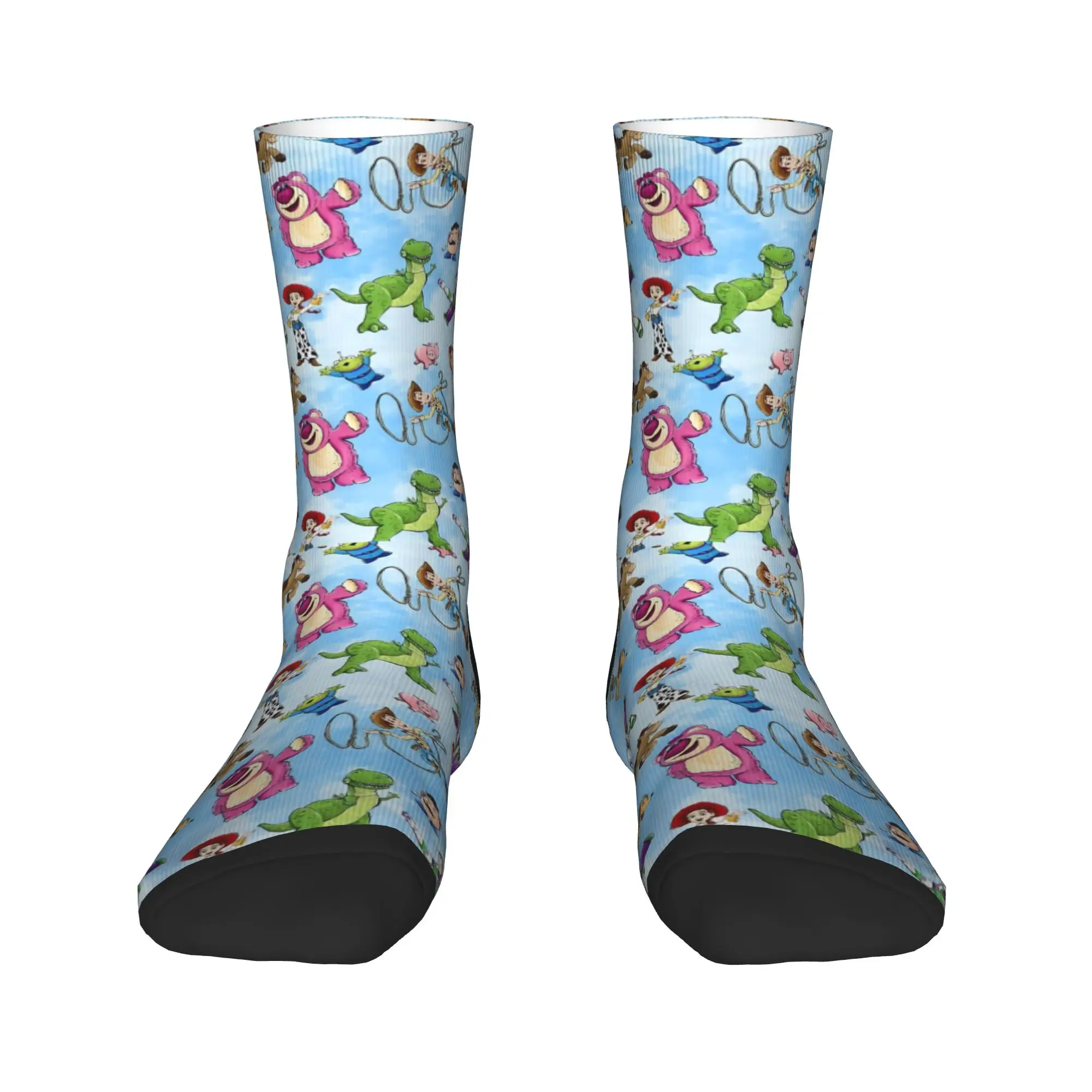 

Kawaii Mens Toy Story Anime Animation Dress Socks Unisex Breathbale Warm 3D Printing Crew Socks