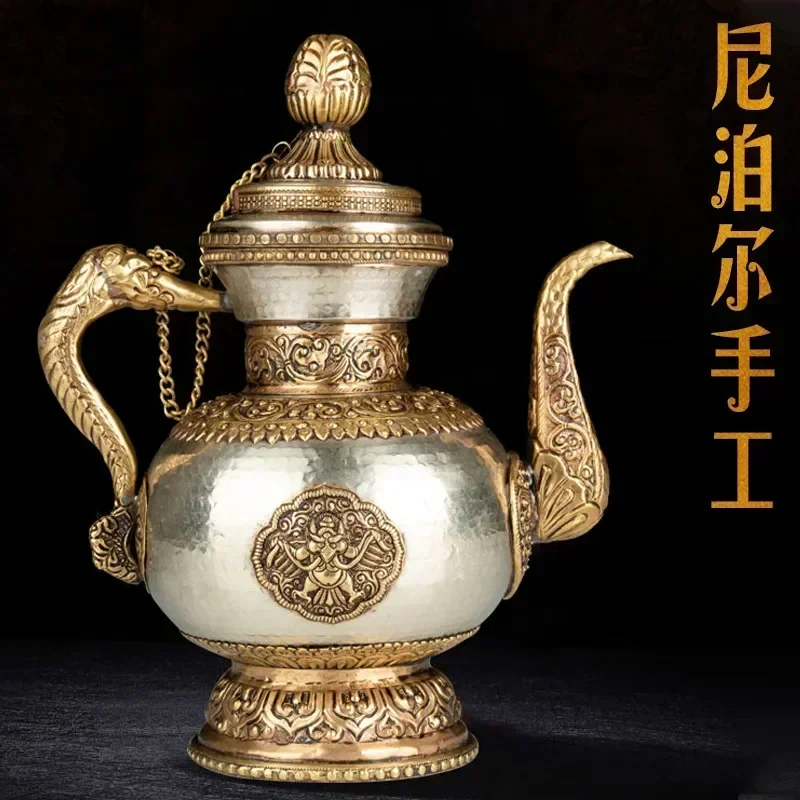 Tibetan pure copper teapot wine jug Nepalese Tantra Buddhist relic water purification bottle ghee Hot sales