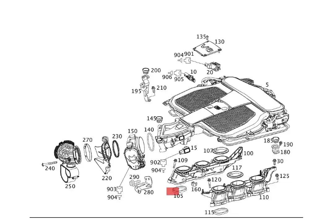Link-Lock 6pcs Engine Intake Manifold Gasket Set  A2761410080 for Mercedes Benz M276 E350 C300 ML350