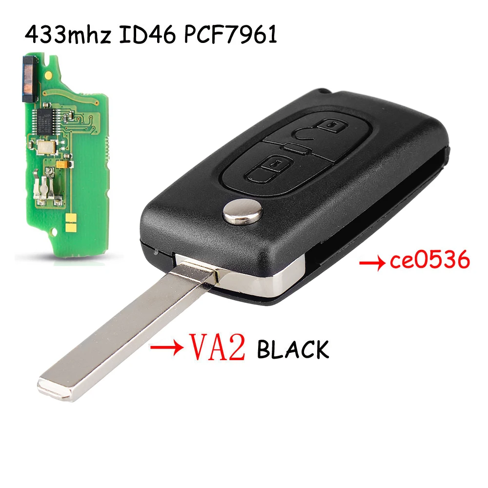 KEYYOU 2/3 Tasten Remote Key Fob Für Peugeot 207 307 407 408 308 Für Citroen C4 C2 FRAGEN 433Mhz ID46 PCF7941 VA2/HCA Klinge