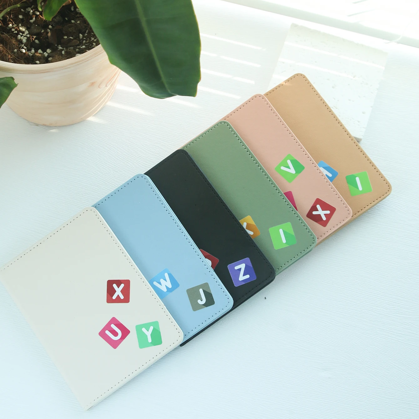 Custom Initials Matte PU Leather Passport Cover Multi Card Slots Cute Travel Document Holder Personalized Vacation Travel Gift
