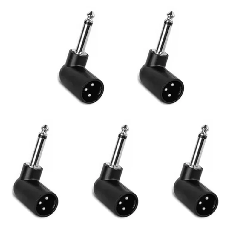 【Exclusive!】Wireless Microphone System Converter Head 5Pack 3 Pin 6.35Mm Male Female Electric Guitar System Adapter Plug