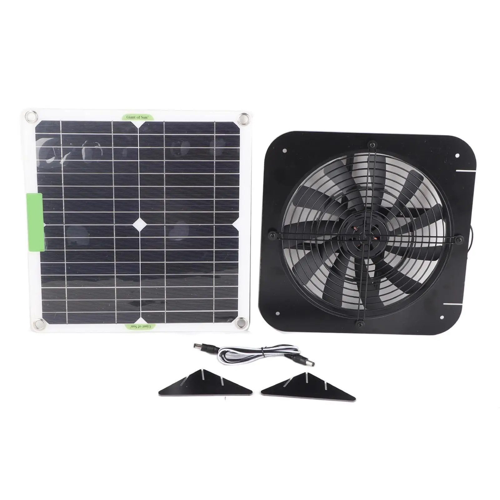 

18V 100W Solar Powered Exhaust Fan - 13.5Inch Attic Ventilator for pet House, Chicken Coop, RV & Greenhouse