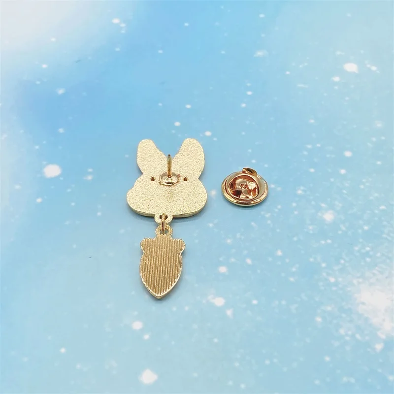 Soft Cute Cute Carrot Rabbit Metal Enamel Brooch Cartoon Animal Badge Men And Women Clothing Lapel Bag Pin Children Gift Jewelry