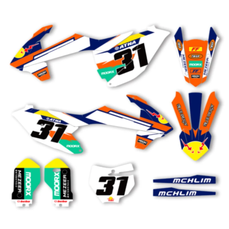 

DSMTECH MOTOR For KTM SX85 SX 85 2018 2019 2020 2021 2022-2024 Custom Motorcross Graphics Background Decal Stickers Kits 002
