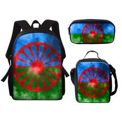 Classic Popular New Flag Of The Oromo 3D Print 3pcs/Set Student School Bags Laptop Daypack Backpack Lunch bag Pencil Case