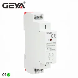 GEYA relé de interruptor intermedio, relé auxiliar, tipo Din Rail GR8, AC DC 12V, 24V, 48V, 8A, 16A, aprobado por ROHS