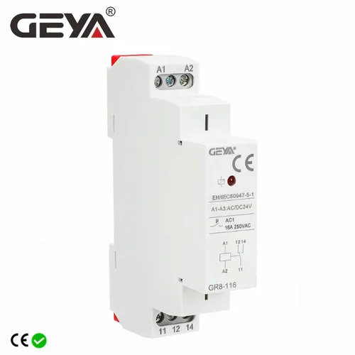 GEYA Din Rail tipo GR8 AC DC 12V 24V 48V relé de interruptor relé intermedio relé auxiliar 8A 16A aprobado por ROHS