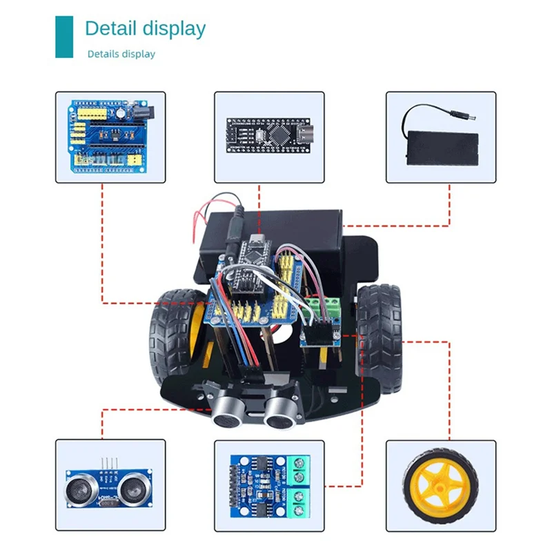 Kit de programación de Robot inteligente para coche, Kit electrónico DIY, programación de aprendizaje