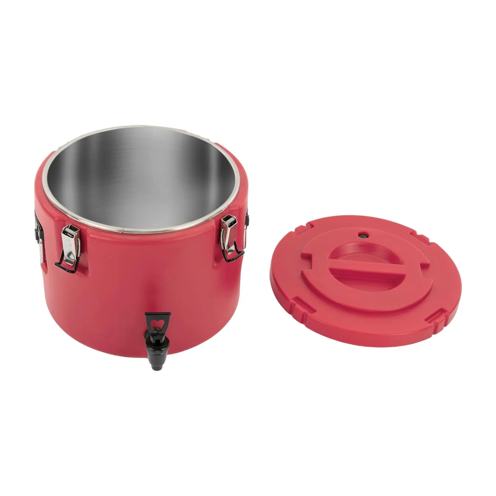 حاويات مشروبات معزولة، مبرد مشروبات معزول أحمر سعة 20 لتر/5.3 جالون، حاوية مشروبات باردة ساخنة محمولة، دلو معزول