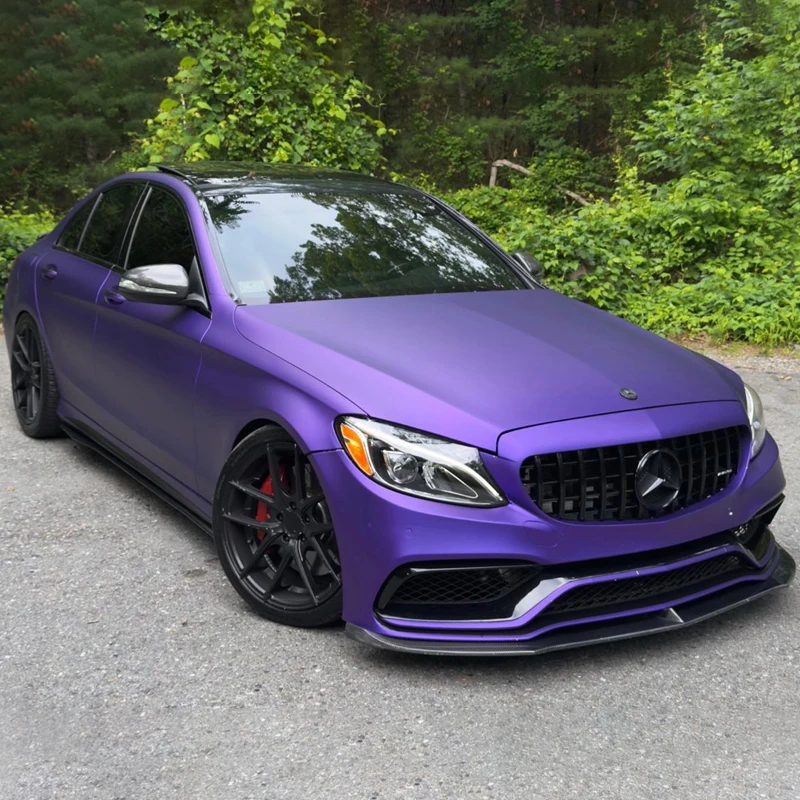 Vinyl Wrap Air Bubble Free PVC Matte Purple Car Wrap PPF Film Full Body Anti-Scratch Color-Changing Roll Wrapping