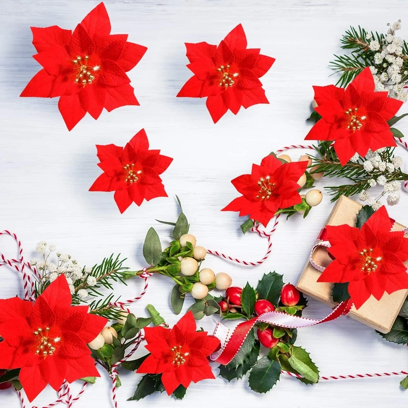 15 Stück künstliche Blumen, goldfarben, für Hochzeits-Scrapbooking, Handarbeiten, Heim- und Raumdekoration, Weihnachtsbaumgirlande, für den Außenbereich, DIY-Geschenk, Süßigkeitenbox. – Detail 4