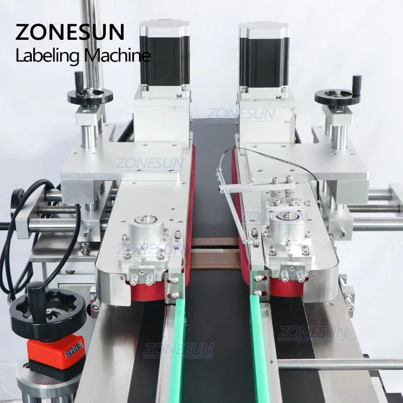 ZONESUN Automatic Vertical Carton Box Bottle Bottom Base Flat Surface Labeling Machine Adhesive Label Sticker