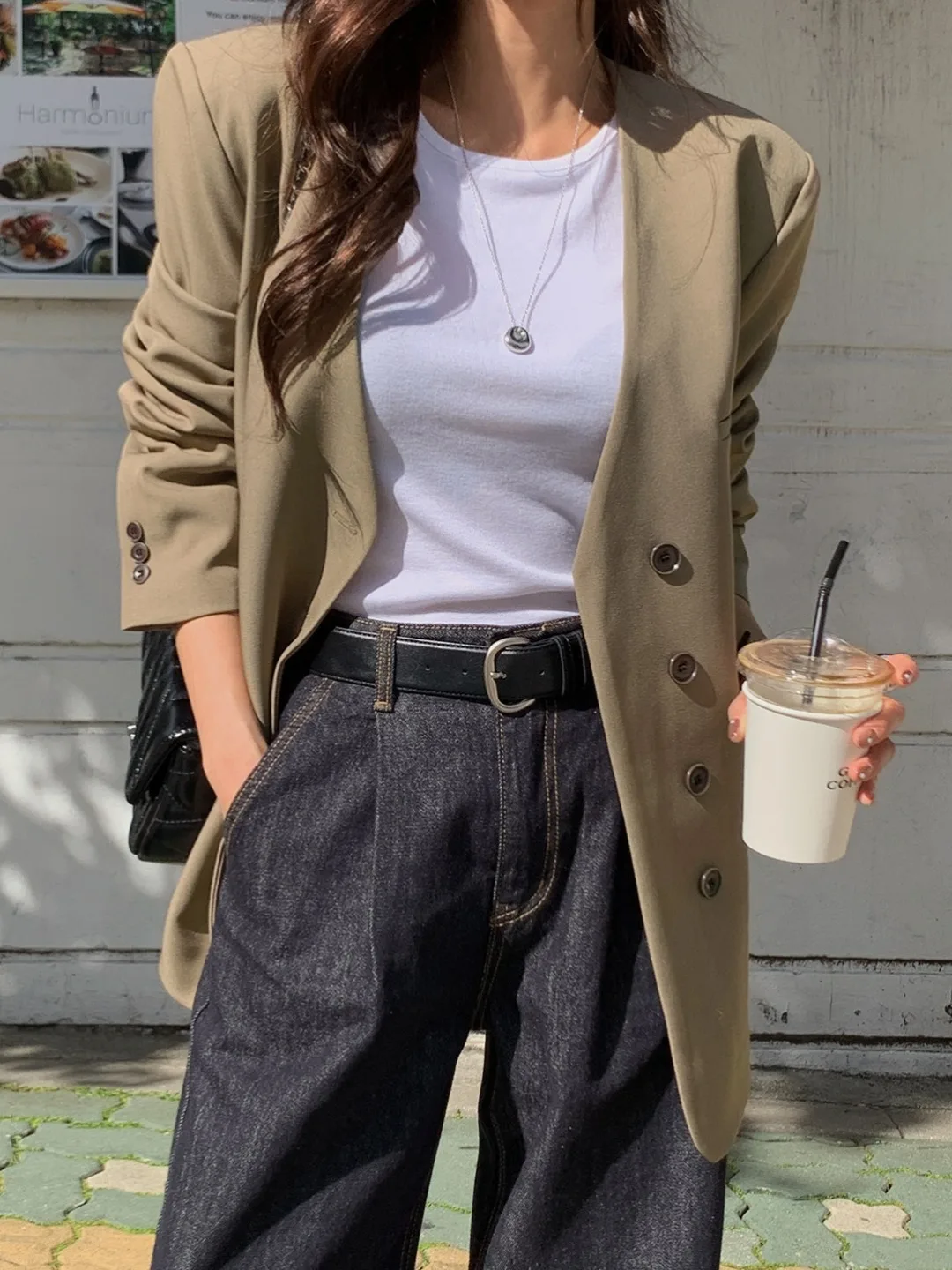 

Женский костюм Ele V-Ne на одной пуговице Jaet, универсальный модный, осень 2022, длинный свек, комплект для поездок на работу, другие материала...