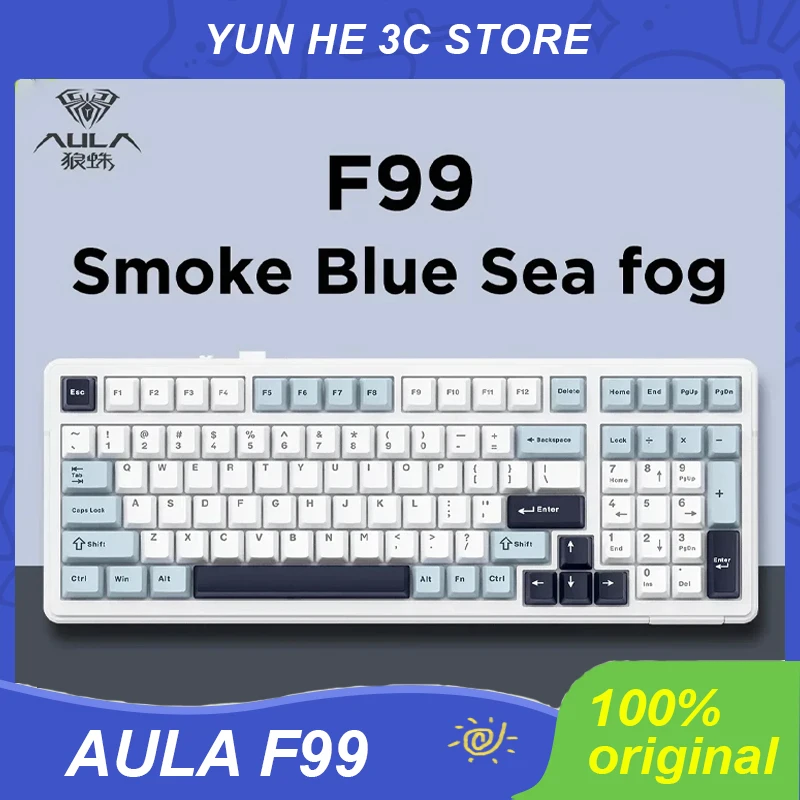 Aula F99 기계식 키보드, 블루투스 5.0 2.4g, 무선 및 유선 Pbt 키캡, 개스킷 핫 스왑 99 키, 맞춤형 게임용 키보드 