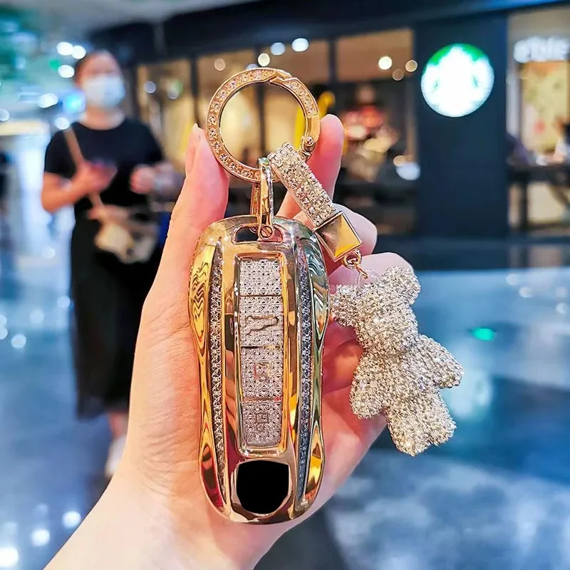 

Car key case cover shell for Porsche Cayenne Panamera Macan taycan 911 718 macan car key bag cars accessories key accessories