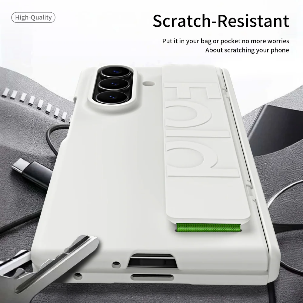 Etui na telefon z zawiasem i uchwytem na opaskę na nadgarstek do Samsung Galaxy Z Fold 8 7 6 5, etui Fold8 Fold7 Fold6, jednokolorowe, matowe, ochronne etui PC — zdjęcie produktu 5