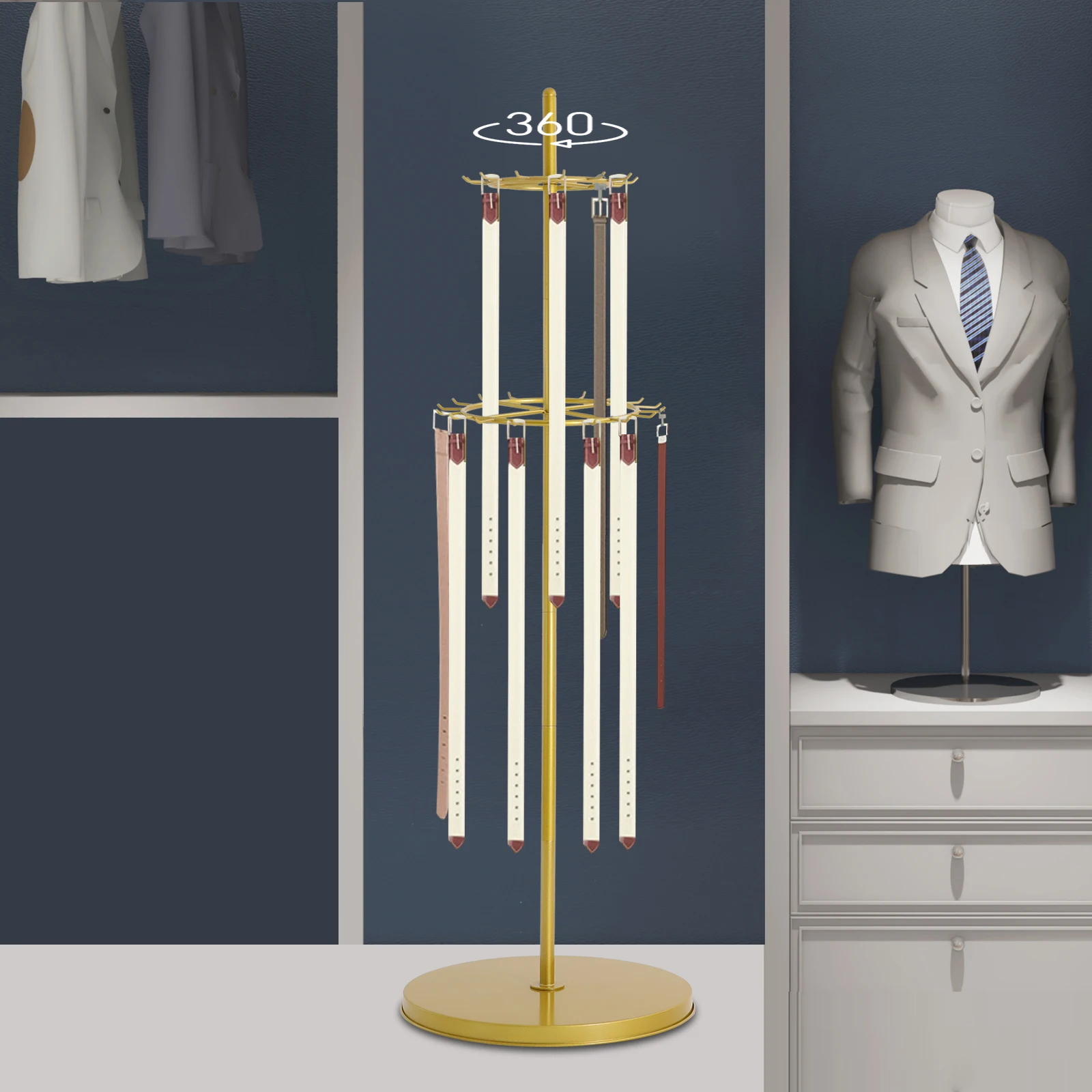 

Двухуровневая вешалка для галстуков Golden Iron 50*168 см с 31 крючком