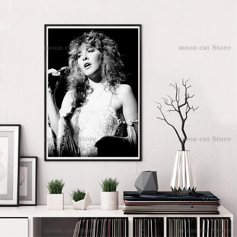 Vintage Stevie Nicks Singer Classic Portrait Poster Canvas Painting Wall Art Pictures Retro Room Home Bar Cafe Decor Fans Gift
