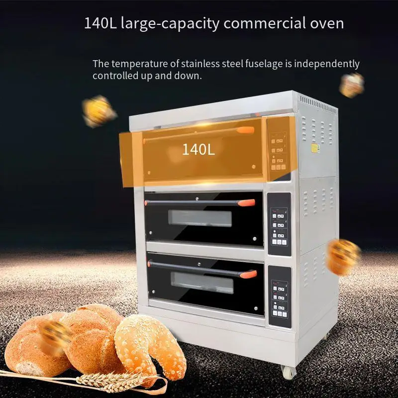 Industrial Commercial Baking Equipment Pizza Oven Wood Fire Bread Cake Baking Bakery Electric Deck Oven