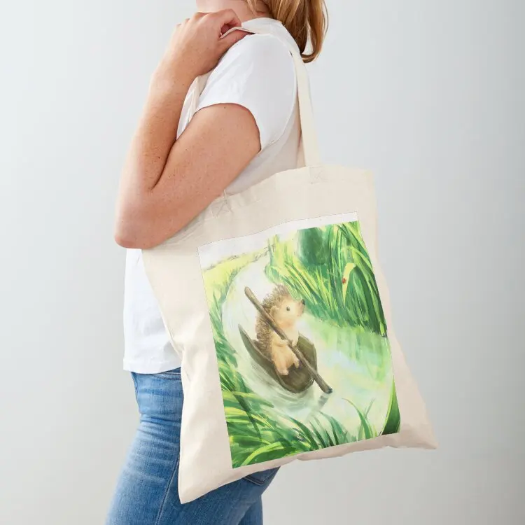 

Hedgehog on a journey Tote Bag cute pouch bag shopping bag Women's shopping custom fabric