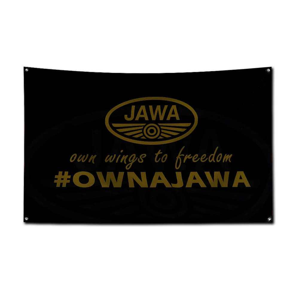 3x5 Ft Motorcycle Racing JAWAs Flag Polyester Digital Printing Racing Car Banner For Garage or Out door Decoration