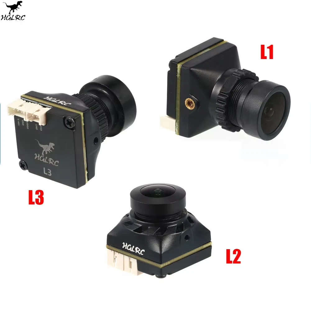 HGLRC L1 L2 L3 Mini FPV Camera 1200TVL/1800TVL Day  Night Vision Low Latency 16:9 19mm For RC Racing Drone Multirotor
