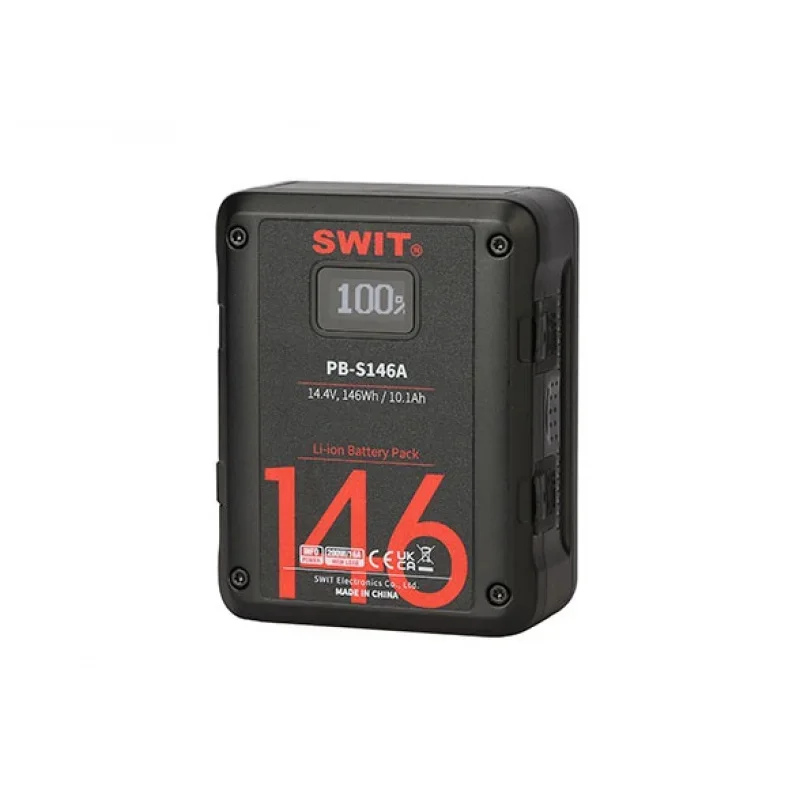 SWIT PB-S146A 146Wh Multi-sockets Square Gold Mount Digital Battery For Cine-cameras, 146Wh, 10.1Ah Larger Capacity, At least 20