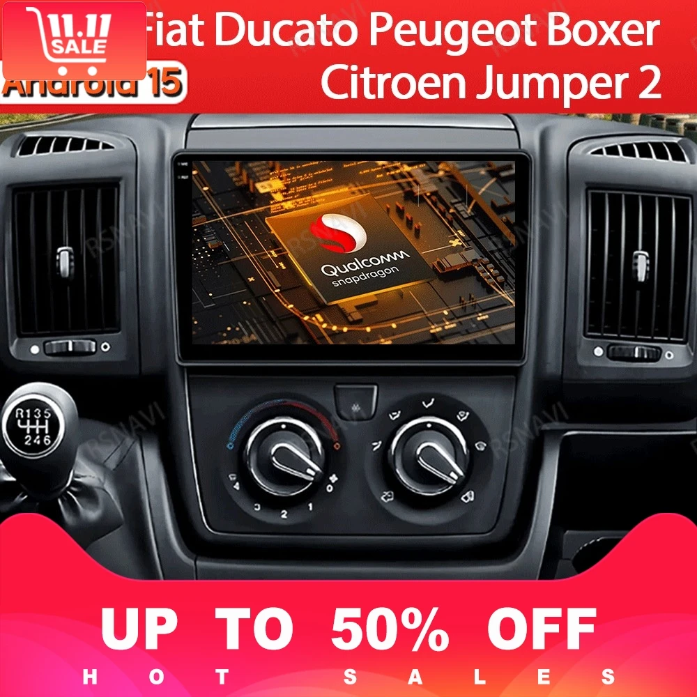 

Android 15 Car Radio For Fiat Ducato 3 2006 - 2022 Carplay Auto Multimedia Stereo Player GPS Navi BT 360 Camera 4G WIFI QLED DSP