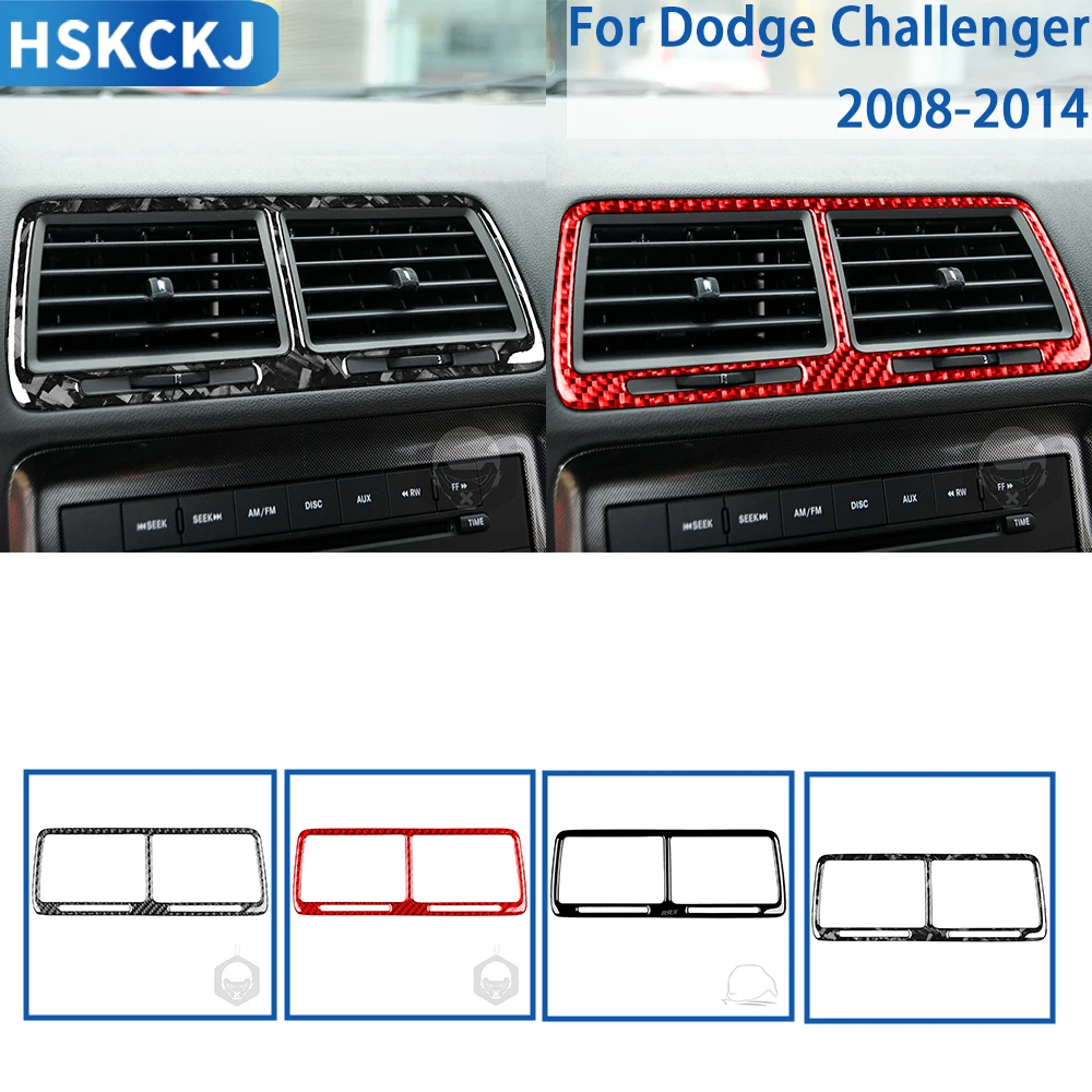 

For Dodge Challenger 2008-2014 Accessories Carbon Fiber Car Interior Central Air Outlet Panel Trim Sticker Decoration