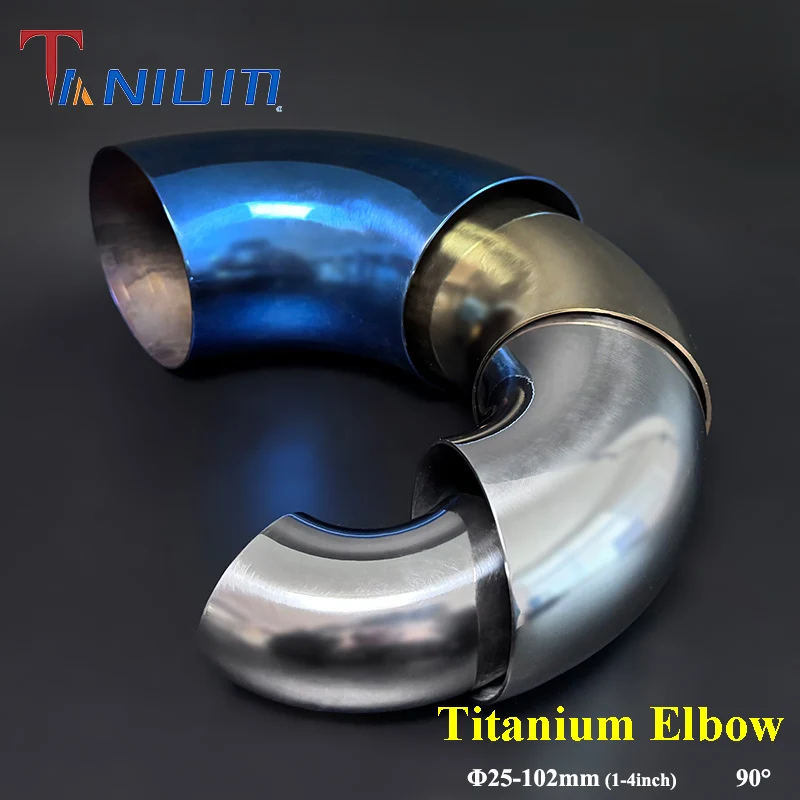 90 Degree Multi-size Exhaust Bend Pipe Curved Tube Titanium Elbow Polished Surface for Cars