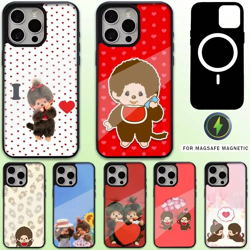 

Cute M-Monchhichis Phone Case For iPhone17,16,15,14,13,12,11 Plus,Pro Max Magnetic For Magsafe Wireless Charging