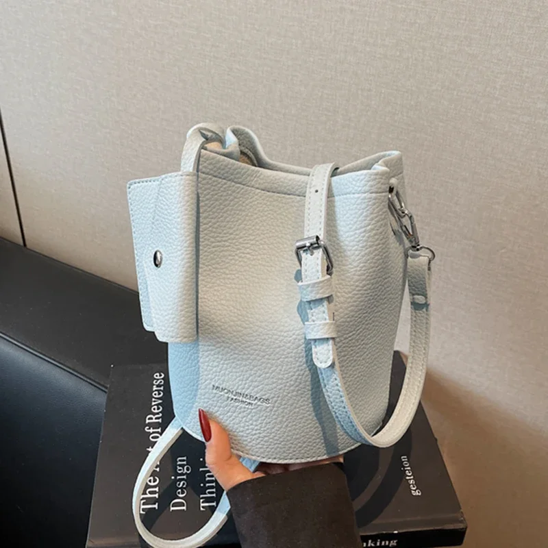 

Advanced Bucket Handbags for Women 2025 New Simple Texture PU Mini One Shoulder Bag Versatile Commuter Crossbody Bags
