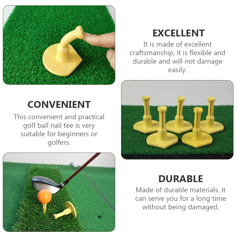 

1pc Rubber Tee Practice Ball Nail Golf Training Aid Flexible Durable Ball Holder For Beginners Professional Accessory