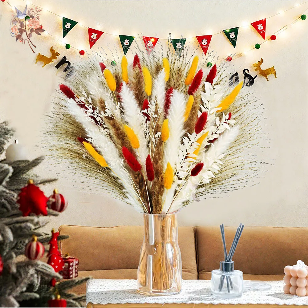 70 ينبع الطبيعية رقيق بامباس العشب القصب الزهور المجففة حزم لعيد الميلاد المنزل الجدول زهرية الطرف الديكور ترتيب الخريف #1