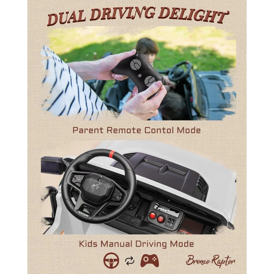 Licensed 24V 2 Seater Kids Ride on Toys, Battery Powered Electric Ride on Car, Remote Control Electric Car w/Led Lights, Music,