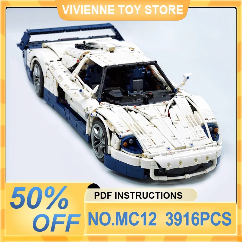 MOC MC12 Technical Super Sprots Car 1:8 Hypercar Vehicles Building Blocks Bricks Puzzle Assembly Toy Christmas Gift For Boy Kids