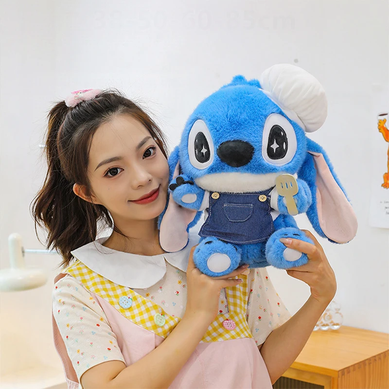 Kawaii Chef Stitch Peluche Disney Bambola di pezza per bambini Compleanno Regalo di Natale Carino Lilo e Stitch Doll Macchina per artigli all'ingrosso